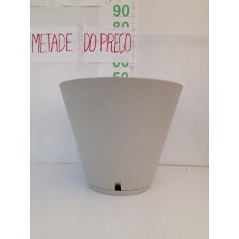 VASO PLASTIC PETRA CONE 45 C/PRATO CIMENTO - 537188